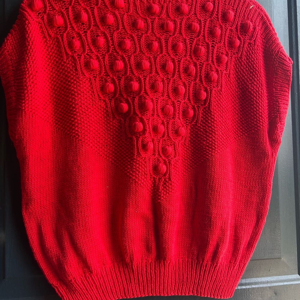 Vintage Red Crochet 🧶 Blouse Size M - Picture 5 of 7